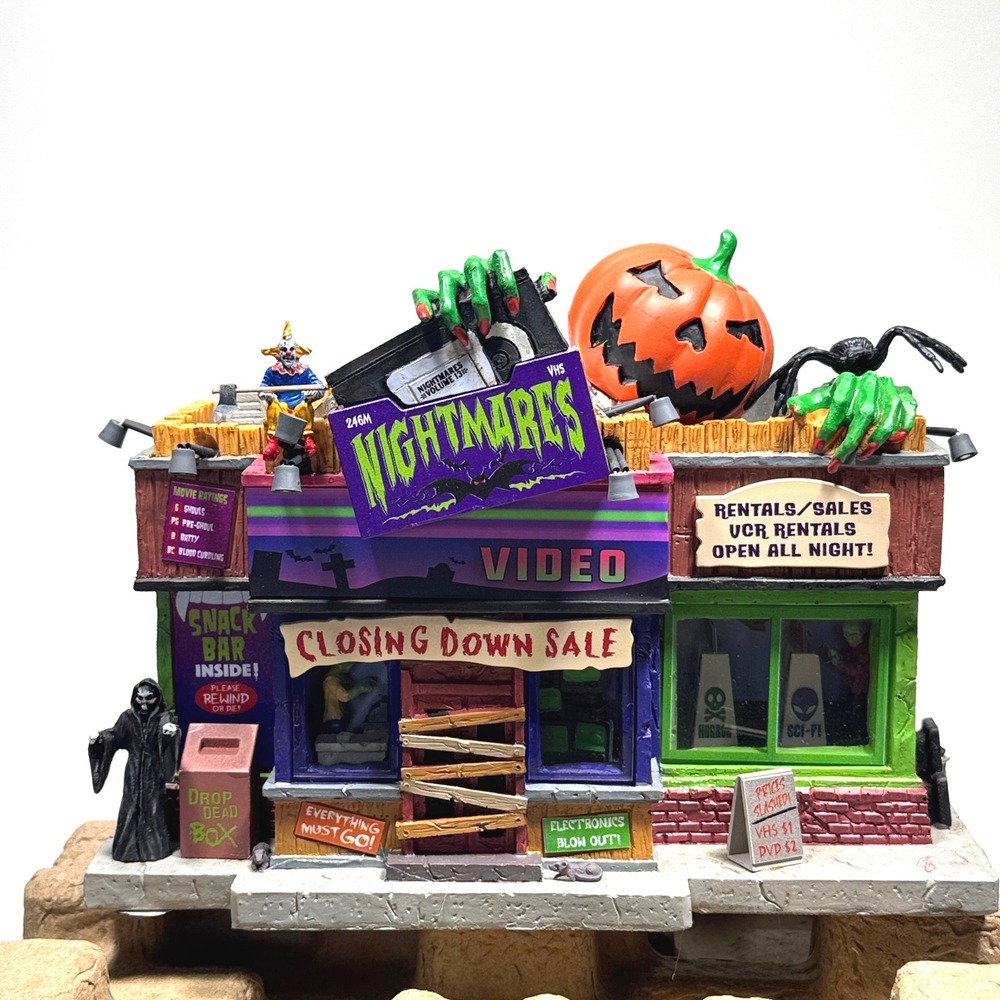 Lemax Nightmares Video Spooky Town Halloween Village 35008 new in Box w/ flaw